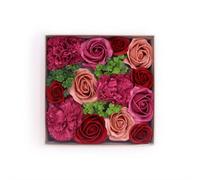 Serenityy Square Soap Flower Gift Box - Vintage Roses - Handcrafted Soap Rose Arrangement