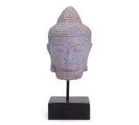Serenityy Stillness Buddha Head On Stand - Blue Copper Finish, Indoor Decorative Head Sculpture, 1.32 Kg