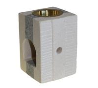 Serenityy Stone Oil Burner Combo Square, Hand-Carved Sandstone With Glass Dish, Beige, 520G.