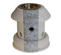 Serenityy Stone Oil Burner - Hand-Carved Indonesian Sandstone Combo Lantern With Glass Insert, 300G