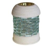 Serenityy Stone Oil Burner - Round Glass Brick, Hand-Carved Sandstone, 670G, Pack Of 1