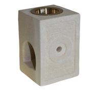 Serenityy Stone Oil Burner - Square Moorish Hand-Carved Indonesian Sandstone With Glass Insert, Beige, 560G