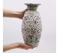 Serenityy Swirls Shaped Ceramic Terracotta Vase In Cream - Handmade Lombok Decorative Vase 1 Pack