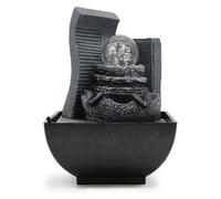 Serenityy Tabletop Water Feature 18Cm - Cascading Rock Formation, Black.