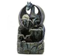 Serenityy Tabletop Water Feature 35 Cm - Purple Dragon With Crystal Ball And Water Wheel, Colour-Changing Light