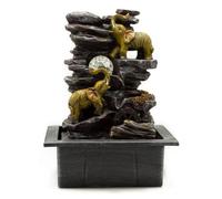 Serenityy Tabletop Water Feature 35Cm - Elephants, Crystal Ball & Water Wheel, Indoor Polyresin Fountain