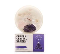 Serenityy Third Eye Chakra Candle - Amethyst & Rose Quartz, Sweet Crystal Truth, 17H