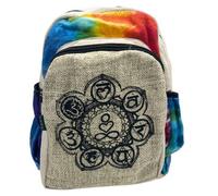 Serenityy Tiedye Hemp Medium Backpack 7 Chakra - Pure Hemp And Cotton, Lightweight 350G.