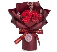 Serenityy Women's Large Red Soap Rose Bouquet - Love is Eternal - Gift Card Serenityy Red