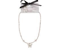 Serenityy Women's Rose Quartz Gemstone Necklace with Real Leaf Butterfly Pendant in Pink Serenityy Pink One Size