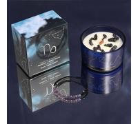 Serenityy Zodiac Crystal Candle with Gemstone Bracelet - Capricorn in Blue Serenityy Blue