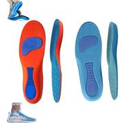 Serenivida Plantillas para Mujer Hombre, Breathable Shock-Absorbing Orthotic Arch Support Pad (Blue+Orange,Men6-7/Women7-8)