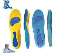 Serenivida Plantillas para Mujer Hombre, Breathable Shock-Absorbing Orthotic Arch Support Pad (Blue+Yellow,Men6-7/Women7-8)