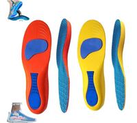 Serenivida Plantillas para Mujer Hombre, Breathable Shock-Absorbing Orthotic Arch Support Pad (Orange+Yellow,Men8-9/Women9-10)