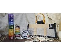 SERENIX - Seven Chakras Lot - Jute Basket - 7 Chakra Binding - 7 Chakra Bracelet - Candle 7 Chakras - Home Cleaning - Healing - Purification (7CHAKRAS)
