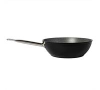 Serenk Excellence Non-Stick Frying Pan for Induction Hob, 11 Inch/28 Cm Deep Saute Pan with Handle, Non-Toxic Cookware Wok, PFOA-Free Felled Bottom Granite Pan for Noodle, Pasta, Curry, 3,70 Lt, Black
