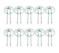 Serenophile 10-Pack Circular Garden Trellis for Climbing Plants - ABS Plastic Plant Support with Bird Pattern, Indoor/Outdoor Use, Green