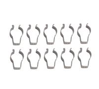Serenophile 10 Pack Spring Terry Tool Clips, Heavy Duty 304 Stainless Steel Open End Clamps for Organizing Tools, Brooms, Brushes in Garage, Shed, Cabinet - Silver