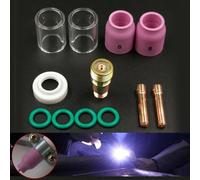 Serenophile 12-Piece TIG Welding Torch Accessories Kit for WP-17/WP-18/WP-26 - #10 Heat-Resistant Pyrex Glass Cups, Stubby Gas Lens, Alumina Nozzles & O-Rings