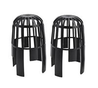 Serenophile 2-Piece Plastic Gutter Outlet Guard for 68mm Drain Pipes - Leaf Filter Floor Drain Net, Compact 13.4 cm x 0.8 cm, Black, Garden & Downspout Use