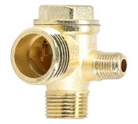 Serenophile 3-Way Unidirectional Brass Check Valve Fitting for Air Compressors - Zinc Alloy, BSP Threaded (1/2" / 3/8" / 1/4"), 42 x 39 mm