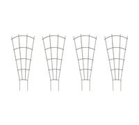 Serenophile 4 Pack Metal Plant Support Trellis Green Climbing Frame for Garden Patio Lawn Rose Grape Vine Freestanding Scroll Design 40x25cm