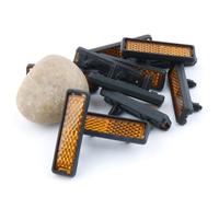 Serenophile 4 Pcs Bike Pedal Reflectors, Plastic Rainproof Safety Night Cycling Lights, Fixed on Side for Most Foot Pedals with Mounting Holes