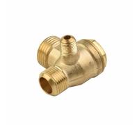 Serenophile Air Compressor Check Valve, Brass Safety Valve, 3-Port Connector, Prevent Backflow, for Oil-Free Piston Pump, 20mm 16mm 10mm, 2 Pack