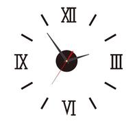 Serenophile DIY Luminous Wall Clock, 40cm Acrylic Silent Mirror Sticker, Punch-Free Large Decor for Living Room Bedroom, Black Silver Gold Red