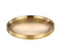 Serenophile Elegant Gold Round Tray Made of Stainless Steel, Perfect for Stylish Home Decor and Entertaining (17CM)