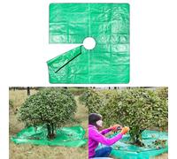 Serenophile Garden Tree Trimming Tarp with 12-Inch Hole for Shrub Pruning, Landscape for leaf Collector Mat with Corner Buckles, Reusable Waterproof Debris Catcher for Yard for cle