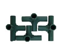 Serenophile Greenhouse Pole Connectors for 16-17mm Pipes, Dark Green Plastic Structure Joints Adapter for Garden Frames, Cold Frames, Shelves DIY, 4-Pack