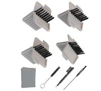 Serenophile Hearing Aid Wax Guards Filter Replacement Compatible with for phonak Resound Widex 4 Packs with Cleaning Tools and Microfiber Cloth for CIC for ite for itc Devices Black