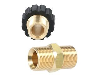 Serenophile M22 Hose Connector, M22x1.5 Adapter, Brass Coupling for High Pressure Washer, Double Male Thread for Karcher Kranzle, Robust