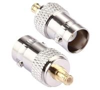 Serenophile Oscilloscope Probe Adapter for DSO-TC2 TC3, MCX Male to BNC Female Converter Compatible with P6100 Probes, 100MHz 600V High Voltage Accessory, Silver, 2 Pack