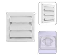 Serenophile Plastic Return Air Vent Cover 6 Inch Single-Layer Louvre Grille for Fresh Air System Wall Ceiling HVAC Ducting Paintable White