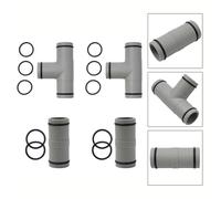 Serenophile Pool Hose Connector, Swimming Pool Adapter, T Joint Filter Pump, Leak-Proof with O-Rings, 4-Pack PP Fittings for 1.25 Inch Hoses