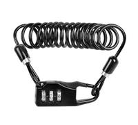 Serenophile Portable Motorcycle Helmet Lock with Combination Security Cable for Electric Bike and Scooter - Compact Zinc Alloy Wire Lock, 1m Stretchable Anti-Theft Cord, Black