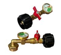 Serenophile Propane Refill Adapter with Gauge Valve, Brass 1LB Tank Conversion Fitting for Quick Safe Gas Transfer from Large Cylinders to Small Bottles