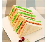 Serenophile PU Sandwich Model, Fake Bread Prop, Realistic Food Display, PU Artificial Sandwich for Home Decor, Cake Shop, Photography, 15x12x5cm