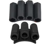 Serenophile Quick Change Drill Bit Holder Side Mount, 3 and 4 Hole for impact Driver Attachment for 1/4 Inch Bits, Shatterproof ABS Storage Organizer for Construction and DIY Projects, Black, 2-Pack
