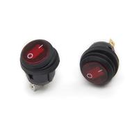 Serenophile Red LED Rocker Switch, 12V 20A On/Off Toggle, Round Metal Button for Car, Boat, Marine Dashboard Control, 2 Pack
