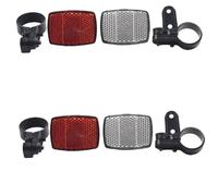 Serenophile Reflector Set Front and Rear with Mounting Brackets Red and White ABS Material Night Safety Kit for Road Mountain Bike 2 Pack