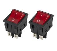 Serenophile Rocker Switch, 4 Pin Switch, ON Off Switch, Illuminated Switch, Red Boat Switch for 2 Position 16A 250V, KCD4 Model for Carpet Cleaner, Refrigerator, DIY Projects, 2 Pack