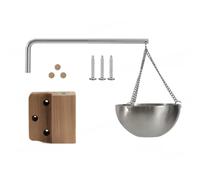 Serenophile Sauna Aromatherapy Bowl, Sauna Oil Diffuser, Essential Oil Holder, Stainless Steel Cup with Swinging Arm, Wooden Screw Covers, 200ml Capacity for Home Spa Relaxation