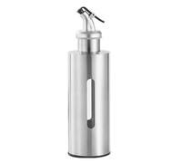 Serenophile Stainless Steel Oil Bottle with Locking Lid, Leak Proof Dispenser for Olive Oil Vinegar Soy Sauce, Precise Control Sprayer for Cooking Baking Salad Dressing, 6.6 x 2.2 Inch Silver