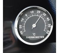 Serenophile Thermometer, Indoor Outdoor Thermometer, Analog Car Thermometer, Battery Free Dial, Aluminum Alloy Shell, Clear Scale for Home Office Workshop, Black 58mm
