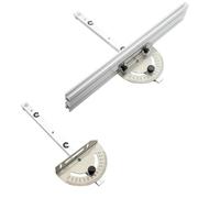 Serenophile Woodworking Miter Gauge with Adjustable Angle Ruler for Table Saw, Aluminium Oxide Guide Rail Fence System with Track Stop and Backer Support