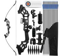 SERfawnCH 30lbs Recurve Bow & Arrow Set for Adults, Right-Handed Takedown Bow with Carbon Arrows, Archery Practice Kit for Outdoor Target