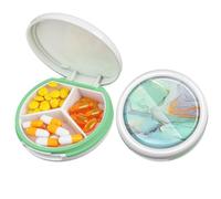 Serfeymi 3 Compartment Waterproof Cute Small Pill Box for Purse & Pocket,Travel Portable and Multifunctional Pill Case Holder for Vitamins,Fish Oil,Supplements, Pearls
